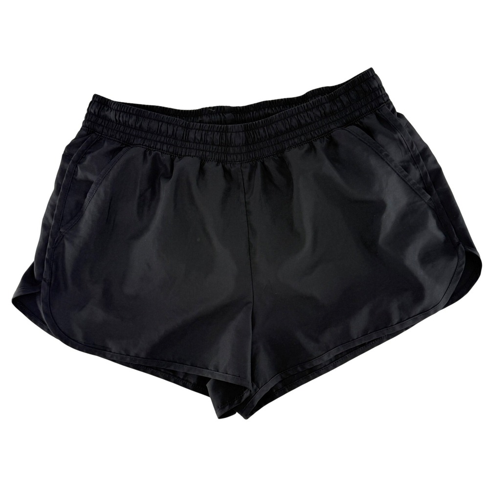Athletic Works Black Athletic‎ Shorts Women's Size L 12-14 Elastic Waist